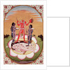Icon of Chinnamasta, the Mahavidya arising from the joined bodies of the Originating Couple, Kangra, c.1800 by Indian School