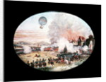 The French observation balloon 'L'Entreprenant' hovering above the Battle of Fleurus, 1794 by French School
