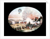 The French observation balloon 'L'Entreprenant' hovering above the Battle of Fleurus, 1794 by French School
