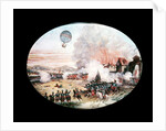The French observation balloon 'L'Entreprenant' hovering above the Battle of Fleurus, 1794 by French School