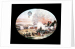 The French observation balloon 'L'Entreprenant' hovering above the Battle of Fleurus, 1794 by French School