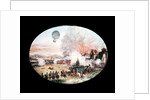 The French observation balloon 'L'Entreprenant' hovering above the Battle of Fleurus, 1794 by French School