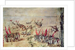 Cortes sinking his fleet off the coast of Mexico, 1518 by Spanish School