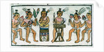 Ms Palat. 218-220 Book IX Aztec musicians from an account of Aztec crafts in Central Mexico by Spanish School