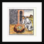 A European engaged in making a reliquary by Spanish School