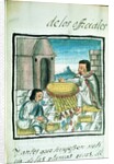 Ms Palat. 218-220 Book IX Aztec feather artisans at work by Spanish School