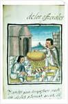 Ms Palat. 218-220 Book IX Aztec feather artisans at work by Spanish School