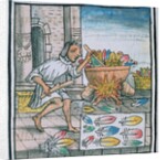 Ms Palat. 218-220 Aztec artisans dyeing feathers by Spanish School