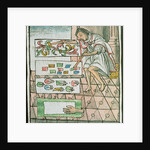 Book IX Aztec feather artisan designing and cutting patterns by Spanish School