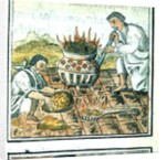 Ms Palat. 218-220 Book IX Melting and casting gold in the Aztec empire by Spanish School