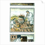 Ms Palat. 218-220 Book IX Melting and casting gold in the Aztec empire by Spanish School