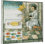 Ms Palat 218-220 Book IX An Aztec feather artisan by Spanish School