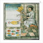 Ms Palat 218-220 Book IX An Aztec feather artisan by Spanish School