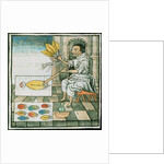 Ms Palat 218-220 Book IX An Aztec feather artisan by Spanish School