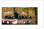 Abraham Lincoln and Stephen A. Douglas debating at Charleston, Illinois on 18th September 1858, 1918 by Robert Marshall Root