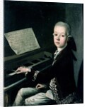 Portrait of Carl Graf Firmian at the piano, formerly thought to be Wolfgang Amadeus Mozart by Franz Thaddaus Helbling