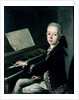 Portrait of Carl Graf Firmian at the piano, formerly thought to be Wolfgang Amadeus Mozart by Franz Thaddaus Helbling