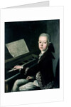 Portrait of Carl Graf Firmian at the piano, formerly thought to be Wolfgang Amadeus Mozart by Franz Thaddaus Helbling
