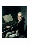 Portrait of Carl Graf Firmian at the piano, formerly thought to be Wolfgang Amadeus Mozart by Franz Thaddaus Helbling