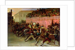 The Riderless Racers at Rome, 1817 by Theodore Gericault