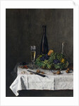 Still Life with Basket of Grapes, Walnuts and Knife, 1863 by Leon Bonvin