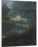 Fisherman on a Pond with Willow Trees, 1865 by Leon Bonvin