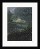 Fisherman on a Pond with Willow Trees, 1865 by Leon Bonvin