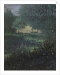 Fisherman on a Pond with Willow Trees, 1865 by Leon Bonvin