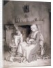 Interior with Old Woman and Boy, 1862 by Paul Soyer