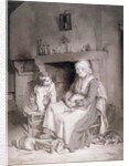 Interior with Old Woman and Boy, 1862 by Paul Soyer