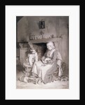 Interior with Old Woman and Boy, 1862 by Paul Soyer