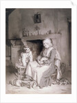 Interior with Old Woman and Boy, 1862 by Paul Soyer