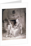 Interior with Old Woman and Boy, 1862 by Paul Soyer