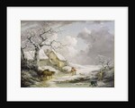 Winter Landscape with Men Snowballing an Old Woman, 1790 by George Morland