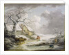 Winter Landscape with Men Snowballing an Old Woman, 1790 by George Morland