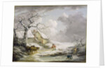 Winter Landscape with Men Snowballing an Old Woman, 1790 by George Morland