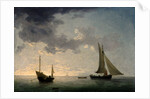 A Lugger and a Smack in Light Airs by Charles Brooking