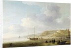 The Coast Near Scheveningen with Fishing Pinks on the Shore by Charles Brooking
