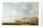 The Coast Near Scheveningen with Fishing Pinks on the Shore by Charles Brooking
