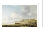 The Coast Near Scheveningen with Fishing Pinks on the Shore by Charles Brooking