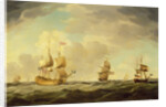 An English Flagship Under Easy Sail in a Moderate Breeze, c.1750 by Charles Brooking
