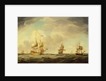 An English Flagship Under Easy Sail in a Moderate Breeze, c.1750 by Charles Brooking