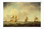 An English Flagship Under Easy Sail in a Moderate Breeze, c.1750 by Charles Brooking