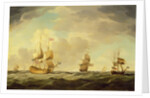 An English Flagship Under Easy Sail in a Moderate Breeze, c.1750 by Charles Brooking