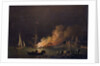 Ship on Fire at Night, c.1756 by Charles Brooking