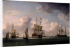 English Ships Under Sail in a Very Light Breeze by Charles Brooking