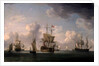 English Ships Under Sail in a Very Light Breeze by Charles Brooking