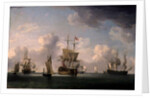 English Ships Under Sail in a Very Light Breeze by Charles Brooking
