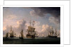 English Ships Under Sail in a Very Light Breeze by Charles Brooking
