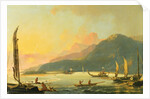 Tahitian War Galleys in Matavai Bay, Tahiti, 1766 by William Hodges
